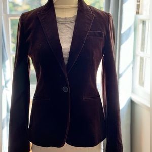 Jcrew chocolate brown velvet blazer - women's size 4